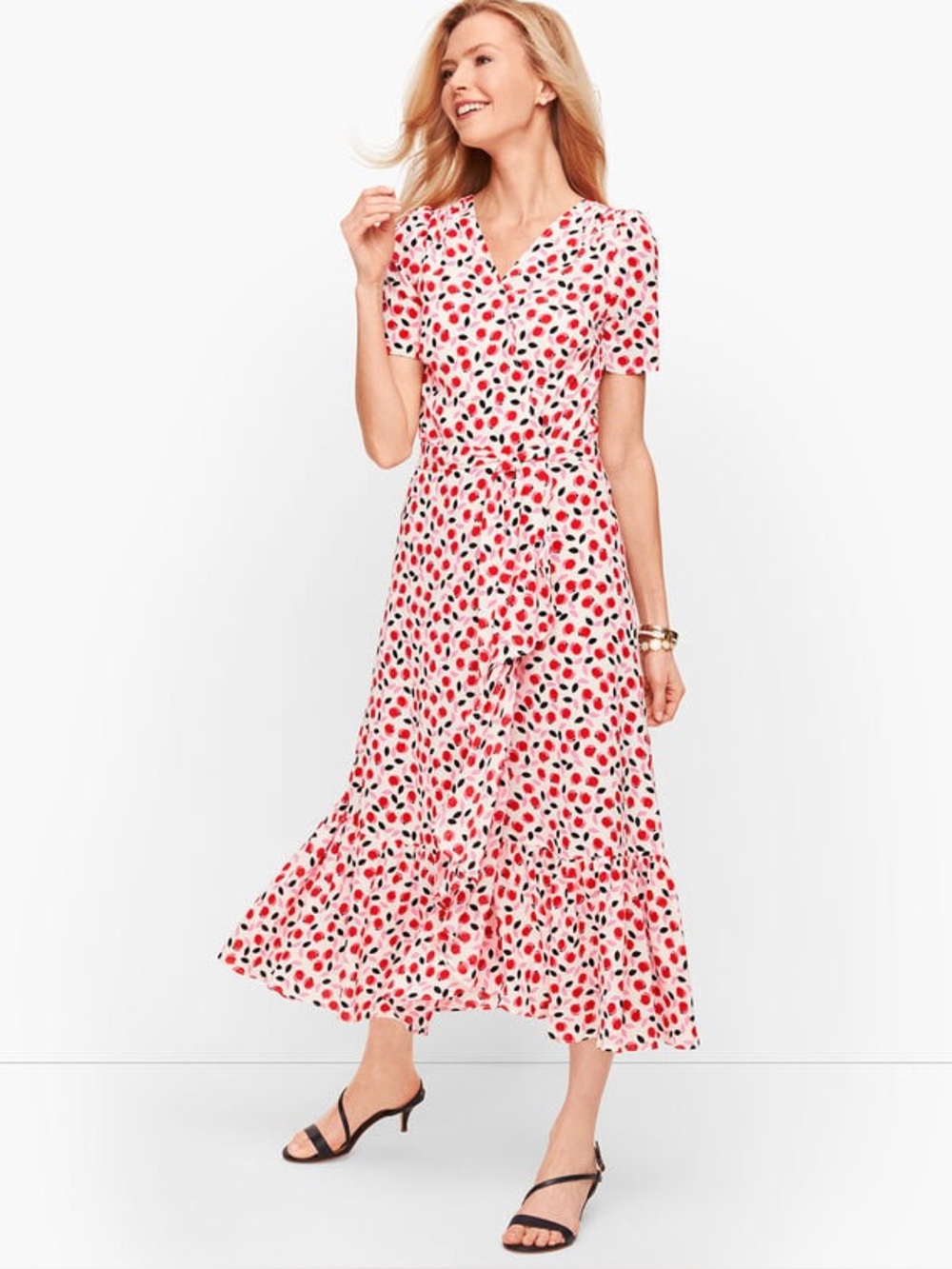 NWT TALBOTS‎ CASCADE WRAP DRESS - FLORAL